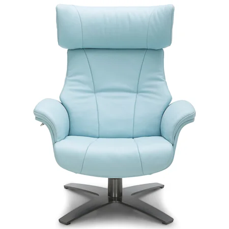 Contemporary Reclining Captains Chair with Metal Base